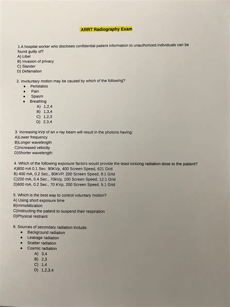 x-ray tech arrt exam california